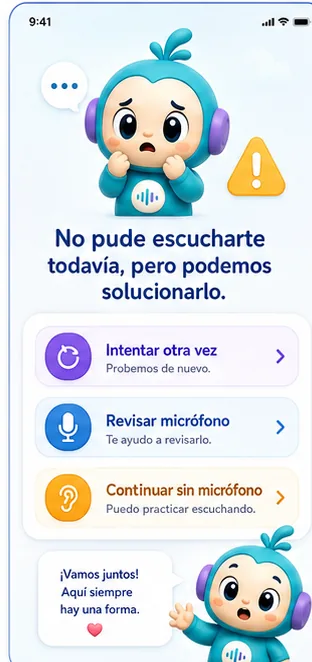 No pudimos escucharte